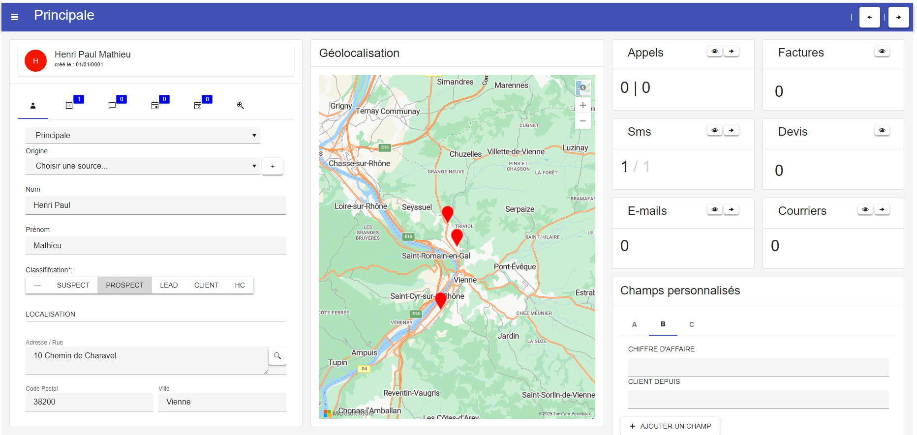 Tableau de bord de suivi commercial E-OPS